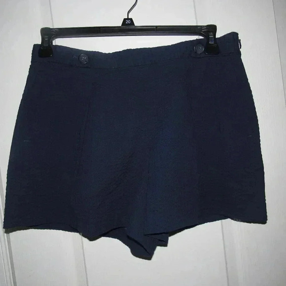 NWT BANANA REPUBLIC Blue Pleated High Rise Shorts Size 10 (4” inseam) - Picture 1 of 6